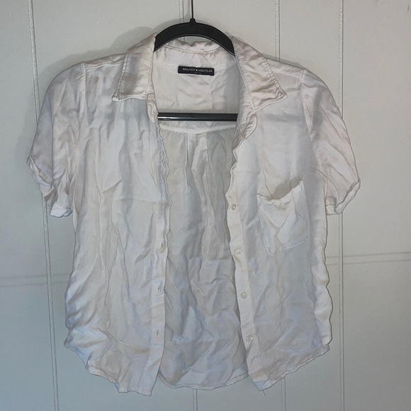 Brandy Melville Tops - Brandy Melville White Crop Button Up